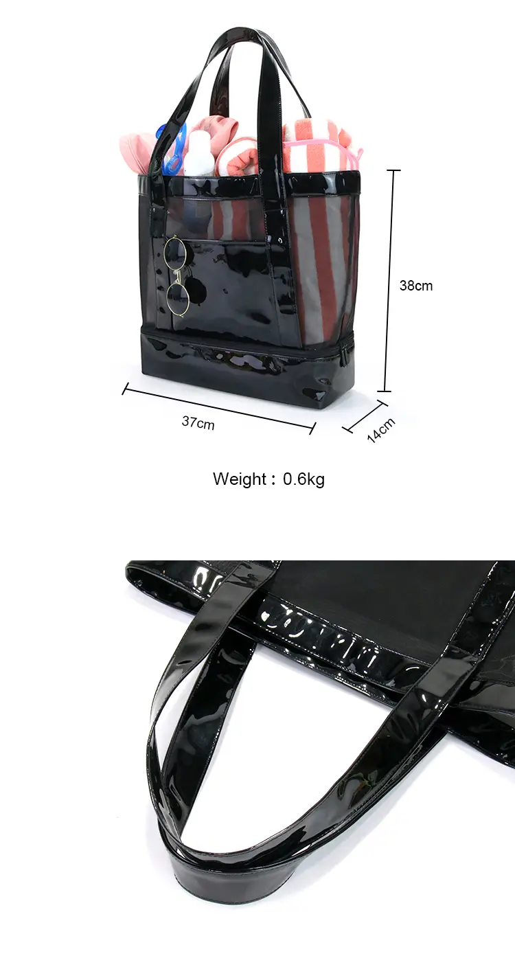 Premium PVC material quality detail of tote bag Premium PVC material quality detail of tote bag